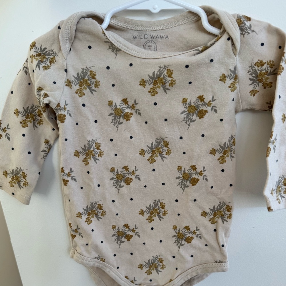 Wild Wawa long sleeve organic pima cotton bodysuit